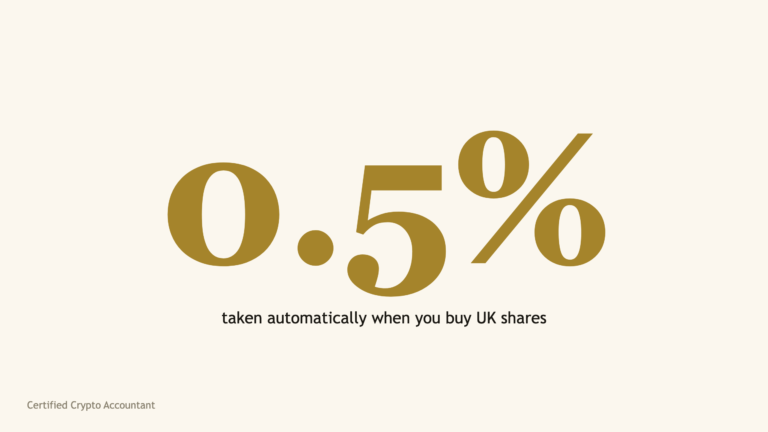The figure 0.5 percent in large serif type, the stamp duty reserve tax rate on electronic share purchases