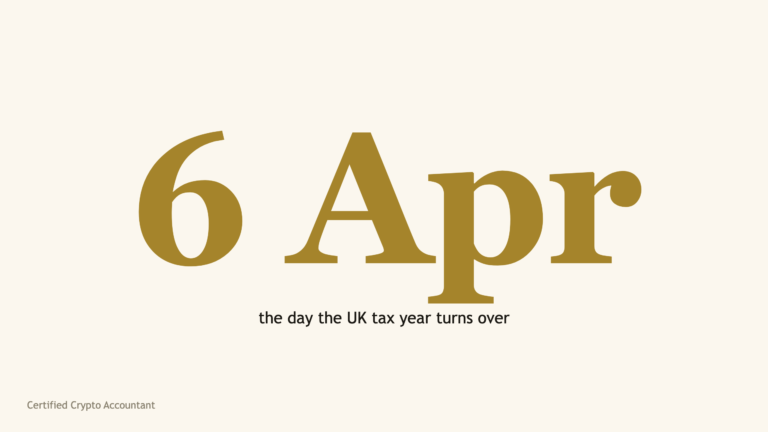 The date 6 April in large serif type, the first day of the UK tax year