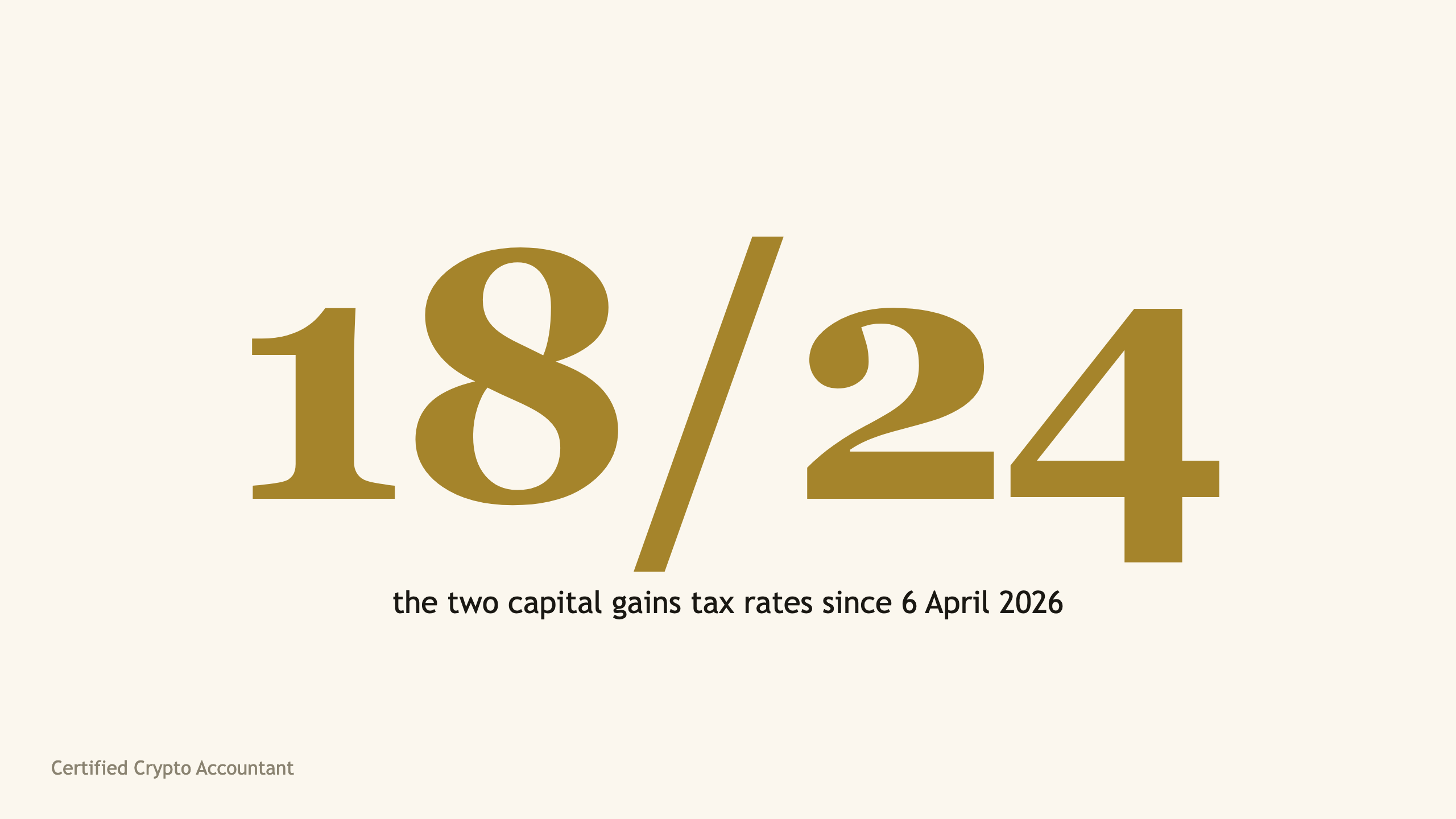 The figures 18 and 24 in large serif type, the two capital gains tax rates in percent