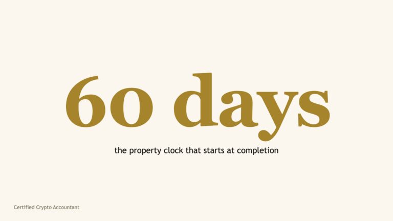 The words 60 days in large serif type, the reporting deadline for capital gains tax on UK residential property