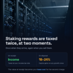 Crypto staking rewards are taxed as income on receipt and capital gains on later disposal