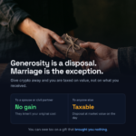 Gifting crypto to anyone other than a spouse is a disposal at market value