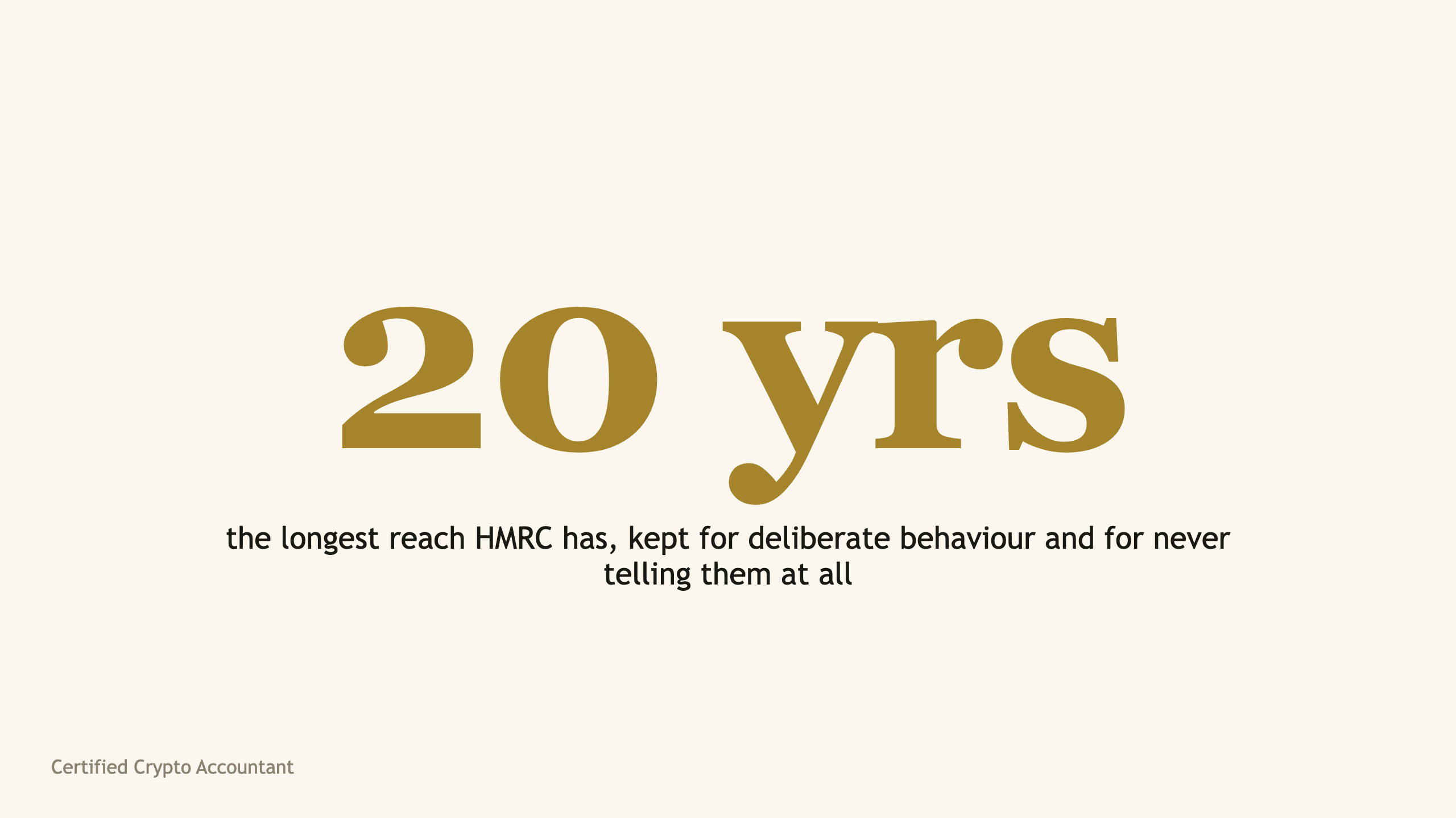 The words 20 yrs in large serif type, the longest assessment time limit in the Taxes Management Act 1970
