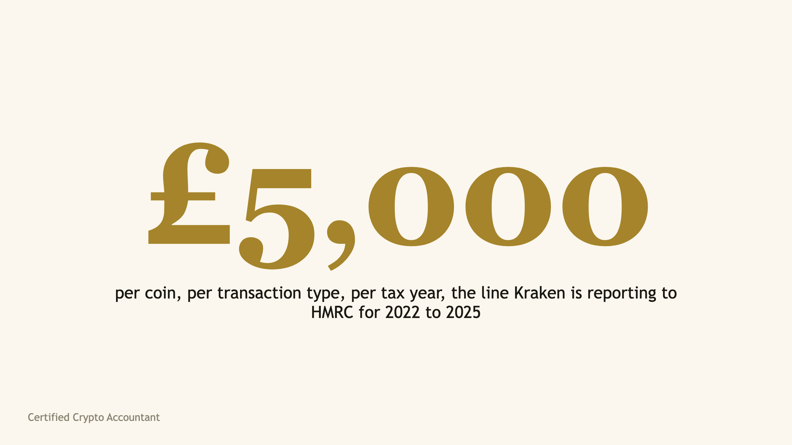 The figure £5,000 in large serif type, the aggregation threshold in Kraken's prior year reporting to HMRC